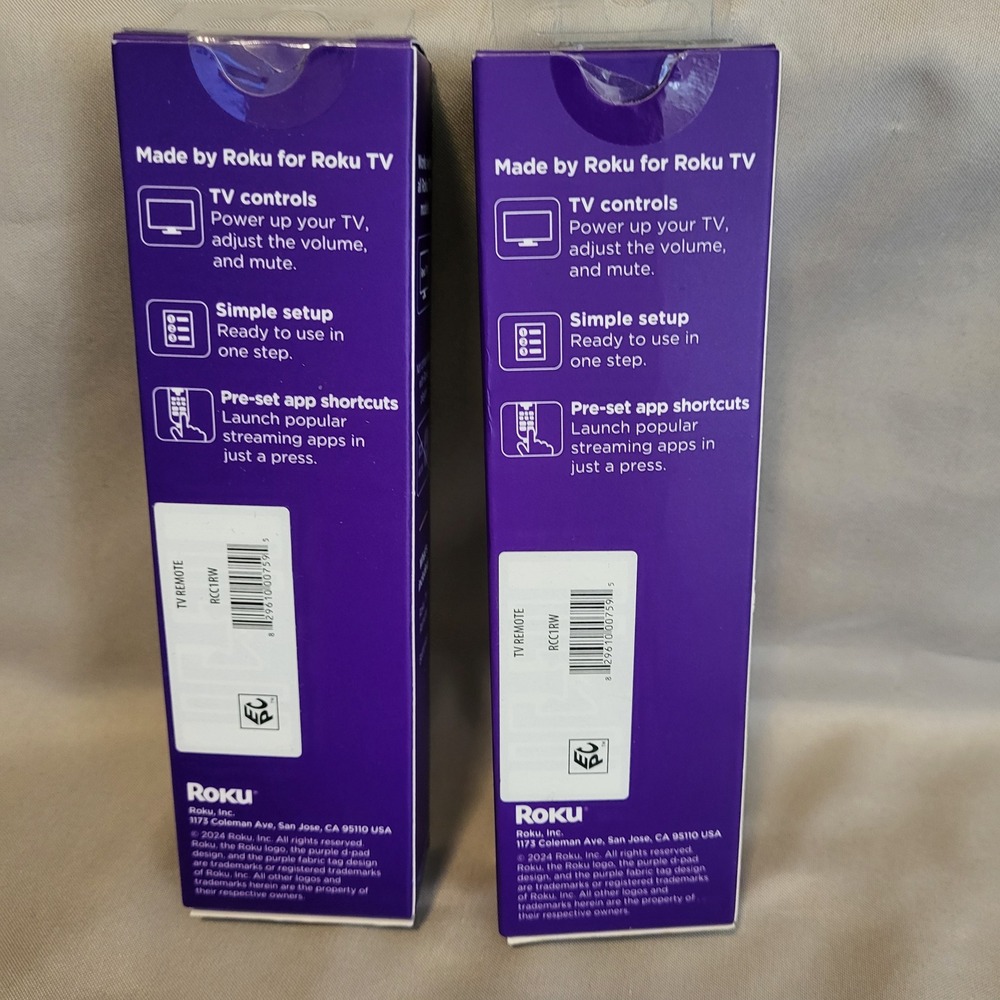 Roku TV Remote RCC1RW Replacement for Roku TV Models New Open Box 2 Pack - Picture 2 of 4
